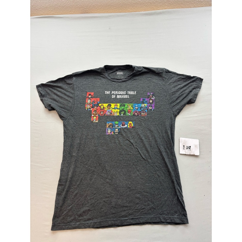 Marvel Comics Periodic Table of Marvel Graphic T-Shirt Charcoal Gray Mens Large